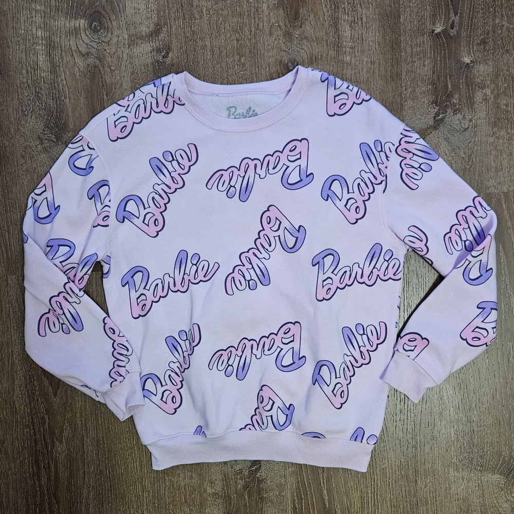 Barbie Logo Print Pink and Purple Sweater